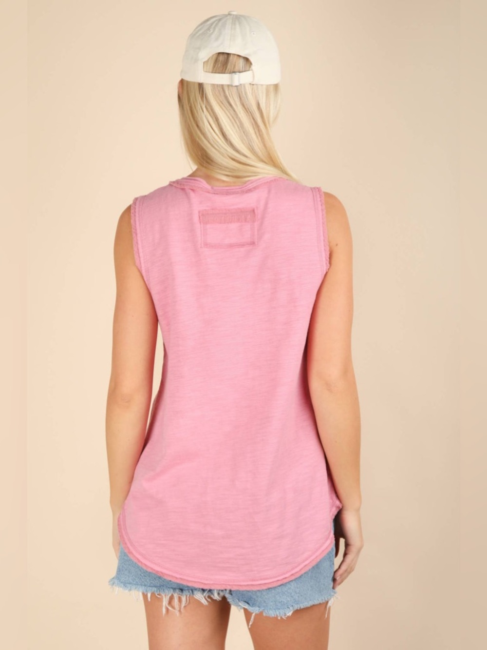 100% Cotton Rolly Button Tank - Picture 2 of 5